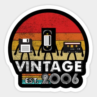 Vintage 2006 Floppy Disk VHS Cassette Tape 80s 90s birthday Sticker